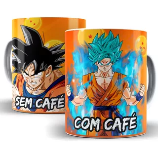 Caneca Goku Dragon Ball Com Café Sem Café - Promoção 325 Ml