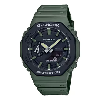 Relógio Casio G-shock Ga-2110su-3adr Carbon Core Guard Cor Da Correia Verde-militar Cor Do Bisel Preto Cor Do Fundo Preto