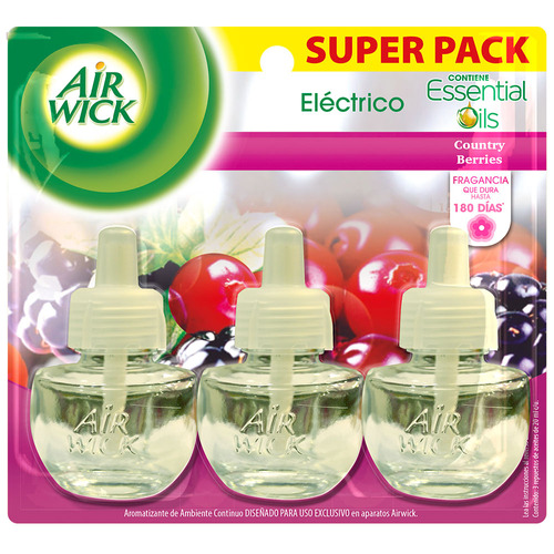 Air Wick eléctrico country berries 3 repuestos 21 ml