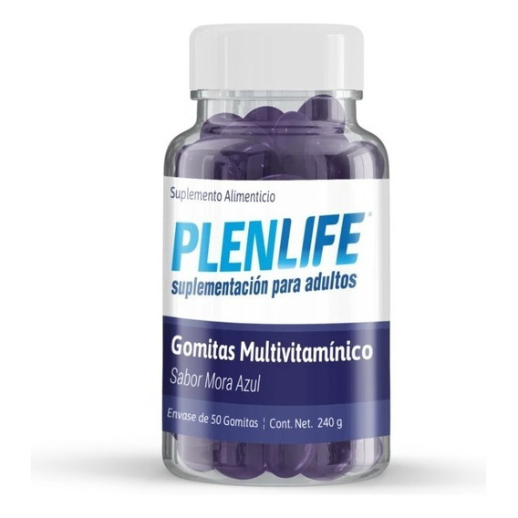 Gomitas Multivitamínico Adulto Plenlife 240g Dif. Sabor Sabor Mora azul