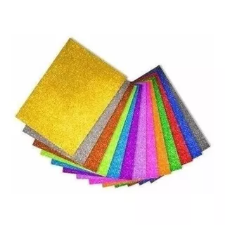 Cartulina Con Glitter 35x50 Cm Pack X20 Colores Surtidos