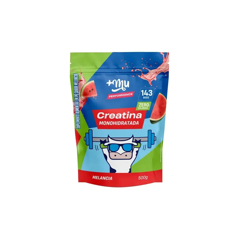 Creatina Monohidratada 100% Pura Mais Mu Sabor Melancia 500g Creatina Monohidratada 100% Pura Mais Mu Sabor Melancia 500g
