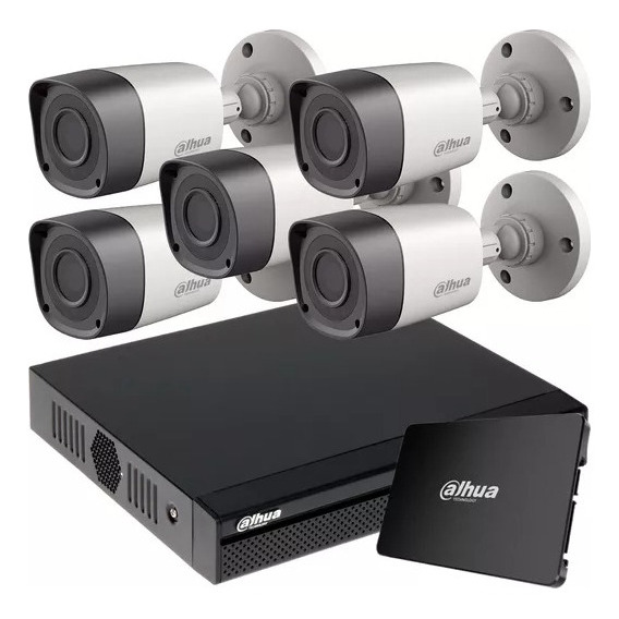 Kit Seguridad Dahua Dvr 8ch + 5 Cámaras 2mp + Ssd 1tb