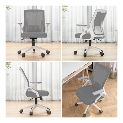 Silla De Oficina Escritorio Ergonómica Giratoria Ejecutiva Color Gris Material Del Tapizado Algodón