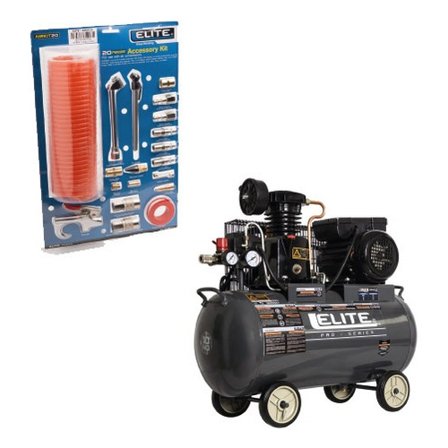 Compresor 1.0hp 40lt 115psi 5.3cfm Elite Ca1040 Color Negro Fase eléctrica Monofásica Frecuencia 60 Hz 110V