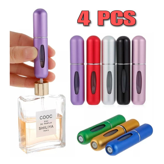 Atomizador De Perfume Recargable Portátil Hombre Mujer 4 Pcs