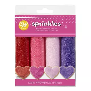 Sprinkles Azúcares Gruesas Rosados Y Morados Marca Wilton