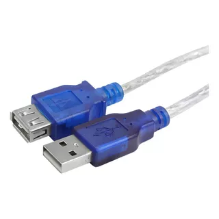 Cabo Usb 2.0 Extensão 1.8 Metros Extensor Macho Fêmea Cor Cristal