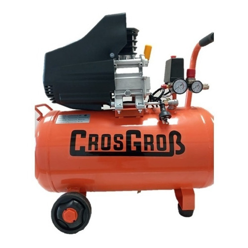 Compresor de aire eléctrico portátil CrosGrob CR 50 CO monofásico 50L 2.5hp 220V naranja