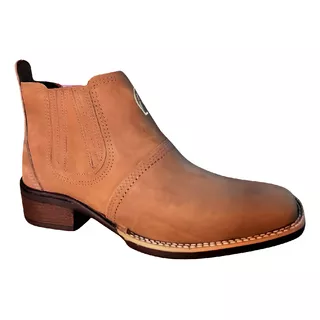 Bota Masculina Country Texana Botina Cowboy Bico Quadrado