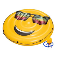 Colchoneta Isla  Inflable Bestway Emoji Grande Adultos Niños