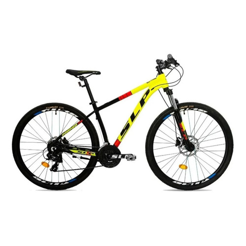 Mountain bike SLP 200 pro R29 20 24v frenos de disco mecánico cambios Shimano Tourney color amarillo/negro/rojo con pie de apoyo  