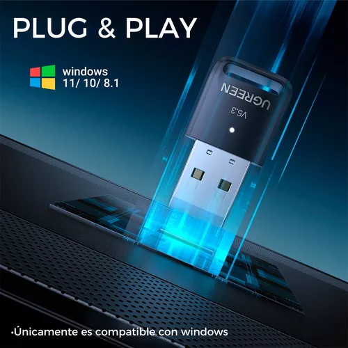 Plugable Adaptador Bluetooth USB para PC, Bluetooth 5.0 Dongle compatible  con Windows, añade 7 dispositivos: auriculares, altavoces, teclado, ratón