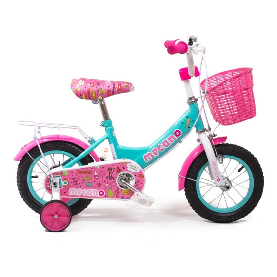 Bicicleta Infantil Lady R12 Con Rueditas Y Canasto Love