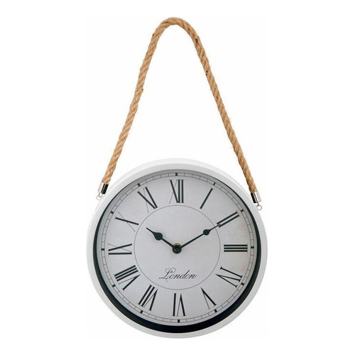 Reloj De Pared Diseño Simil Antiguo Diametro 27cm Diseño Vgo Color de la estructura Blanco Color del fondo Beige
