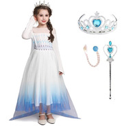 Fantasia Vestido Infantil Elsa Filme Frozen 2 Com Acessórios