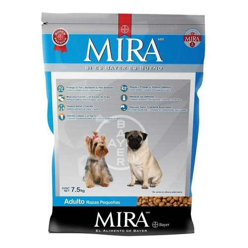 Alimento Mira Super Premium para perro adulto de raza  pequeña sabor mix en bolsa de 7.5kg