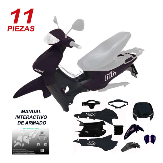 Kit Plasticos Carenado Motomel 110 Bit + Calcos De Regalo