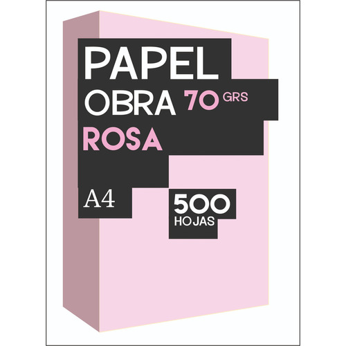 Resma Boreal A4 multifunción de 500 hojas de 70g color rosa por unidad