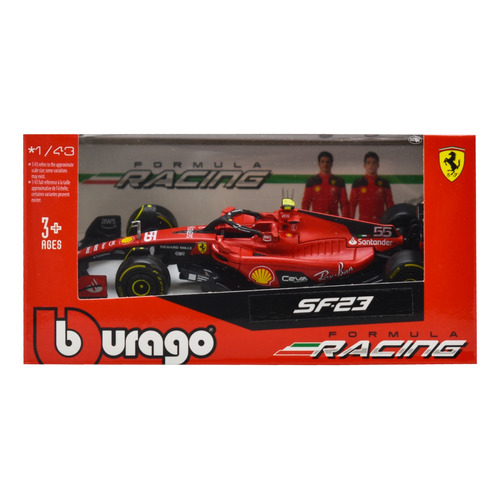 Ferrari C Sainz Formula Racing 2023 Escala 1.43 Burago Color Rojo