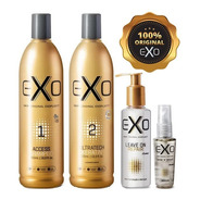 Kit Compl. Exoplastia Capilar Exo Hair 500ml + Leave + Shine