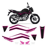 Adesivos Tanque Moto Honda Cg Titan 160 2018/2020 Faixa Rosa