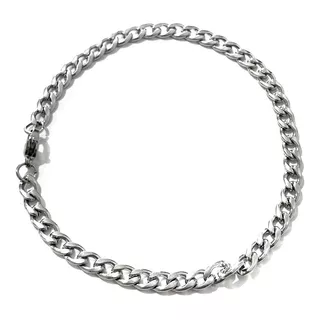 Pulseira Masculina Grumet 4mm Aço Inoxidável Prata Cirúrgico