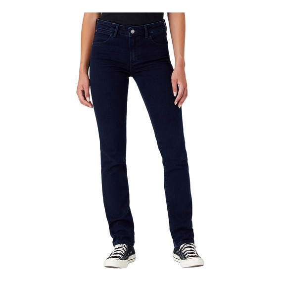 Jeans Wrangler Mujer Straight Fit Blue Black