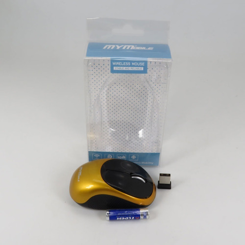 Mouse Wireless Inalámbrico G-185 Mymobile Color Dorado