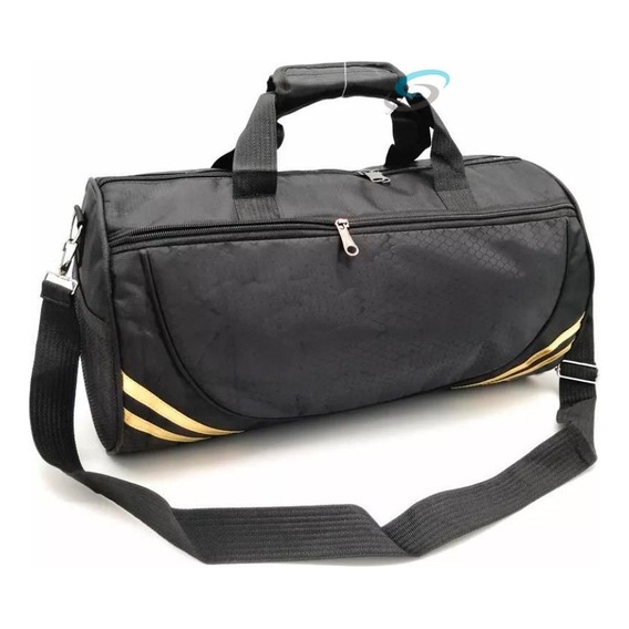 Maleta Deportiva Casual Gimnasio Mochila Viaje Gym Franjas M Color Negro Franjas Dorado