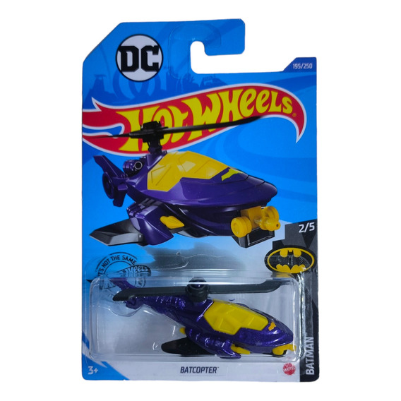 Hot Wheels Batman Batcopter Dc 2-5 Morado Dc Comics 2018