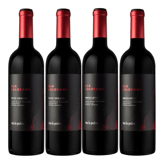 Vino Las Perdices Ala Colorada Petit Verdot Ancellotta X4