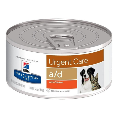 Alimento Hill's Prescription Diet Urgent Care a/d para perro/gato adulto todos los tamaños sabor pollo en lata de 156g