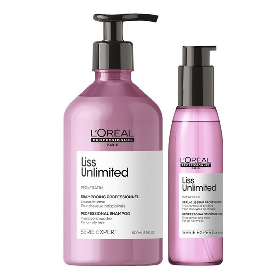 Shampoo Anti Frizz 500ml + Aceite Loreal Liss Unlimited