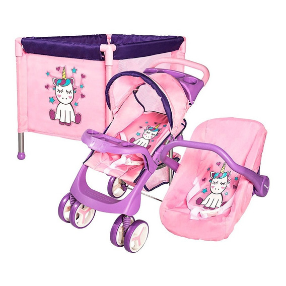 Juego De Coche Y Cuna Para La Muñeca Doll Kit Bebesit