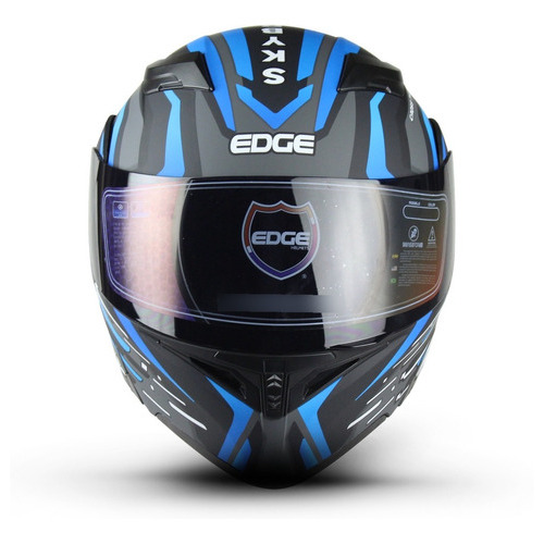 Casco Motocicleta Edge Abatible Boss Skybreaker Gris Azul Color Gris/Azul Tamaño del casco M
