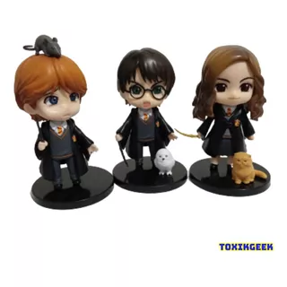 Kit 3 Miniaturas Harry Potter Q Posket