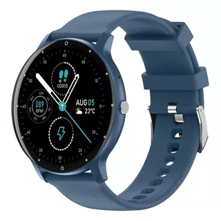 Smartwatch Deportivo Reloj Inteligente Zl02d Llamadas Tactil Malla Azul