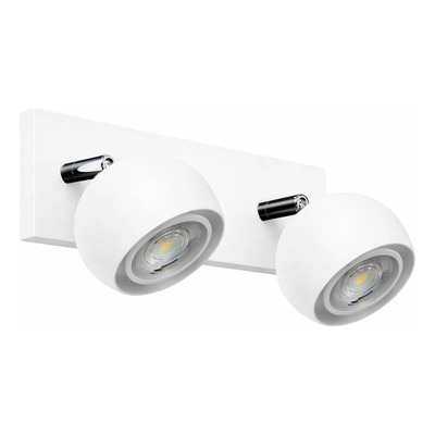 Aplique 2 Luces Bocha Cabezal Móvil Apto Gu10 Led Blanco  Blanco Interior