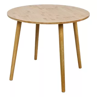 Mesa Ratona Circular Badecor, Madera De Bambú - Mesita Auxiliar Redonda Living, Sala De Estar, Recibidor - Diámetro 60cm Alto 50cm