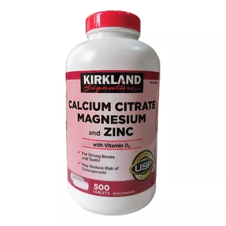 Calcium, Citrate Magnesium And Zinc. Kirkland 500 C.magnesio