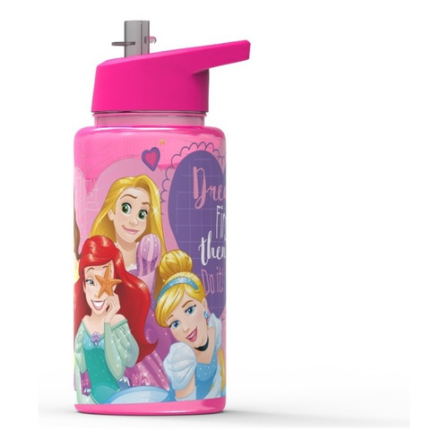 Botella Tapa Straw Top Disney Minnie Mickey Cars Princesas