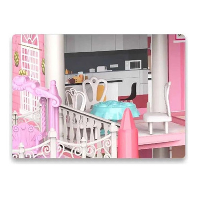 Casita Casa De Muñecas Con Muebles Castillo Diy Juguete Color Rosa