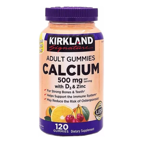 Adult Calcium Gummies 120 Unid - Kirkland Sabor Frutas