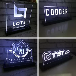 Display De Led - Acrílico - Personalizado Com O Logo A Laser