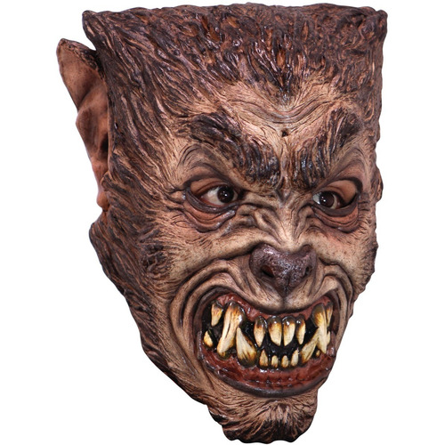 Máscara De Hombre Lobo Bestia Wolferdoom Disfraz Halloween Color Marrón