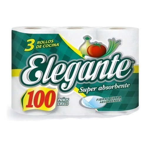 Pack Elegante Premium 3 rollos de cocina de 100 paños 