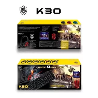 Combo Gamer K30: Teclado, Ratón, Audífonos, Mouse Pad 4 En 1