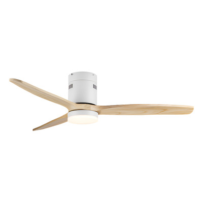 Ventilador De Techo 3 Palas Blanco Con Led 301a Control Laft Madera Madera