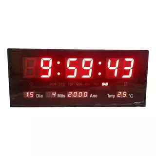Reloj De Pared Led Con Calendario De Temperatura Digital Pequeño
